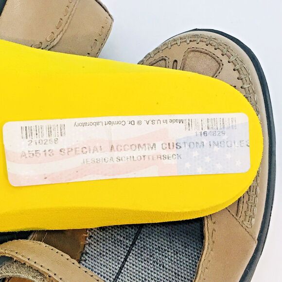 Dr. Comfort Paradise Tan Leather Mary Janes Women's 9M Hook & Loop Strap Shoes - Picture 12 of 13